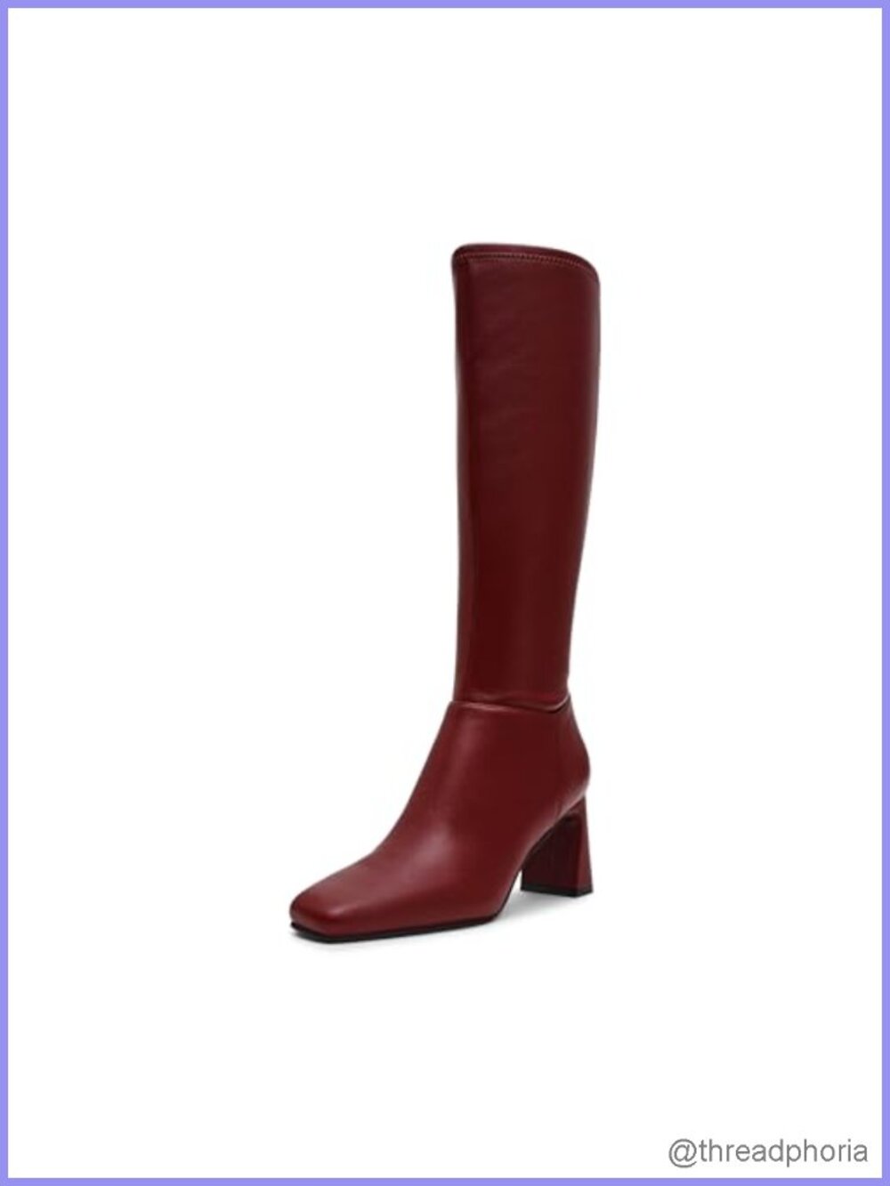 Knee-High Block Heel Boots with Zippered Side Closure